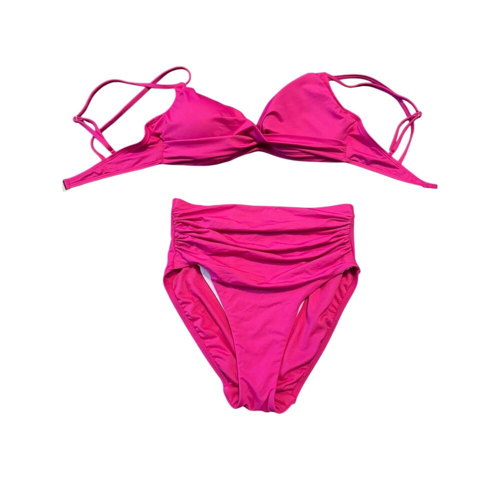 Ralph lauren high waisted hot pink bikini size 10/8